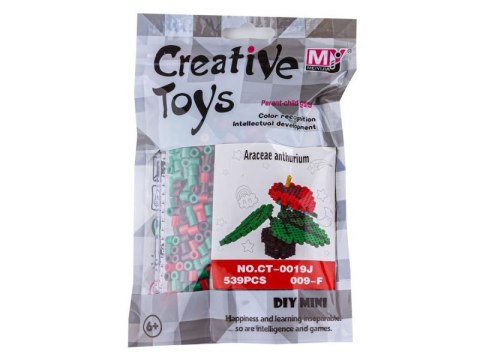 Koraliki do prasowania Wersja 3D, Szablon Kwiatek ANTURIUM, Saszetka, Prasowanka