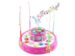 Gra WĘDKOWANIE, Rybki, Łowienie Rybek, 2 Jeziorka, Podświetlenie, Dźwięk RÓŻOWY ZESTAW