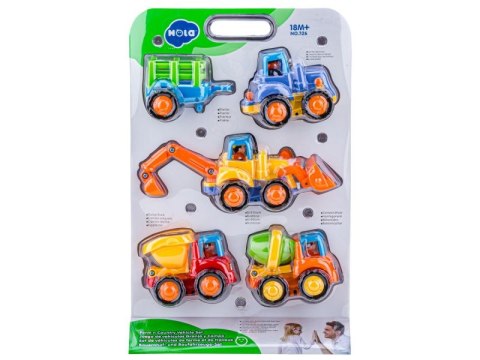 Zestaw 4 Pojazdów Z Napędem, Pojazdy Budowlane, Traktor, Koparka, Wywrotka, Betoniarka