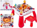 Edukacyjny Interaktywny Stolik Dla Dzieci 2w1 POJAZDY Pianinko Rakieta Akcesoria Czerwony
