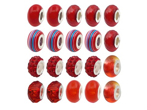 Zestaw Do Tworzenia Robienia Biżuterii, Bransoletek, Charmsy, Zawieszki, Koraliki ODCIENIE CZERWIENI Przecena 1