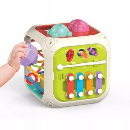 Edukacyjna kostka sensoryczna sorter kształtów klocki cymbałki 18m+ 688-62