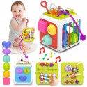 Edukacyjna kostka sensoryczna sorter kształtów klocki cymbałki 18m+ 688-62