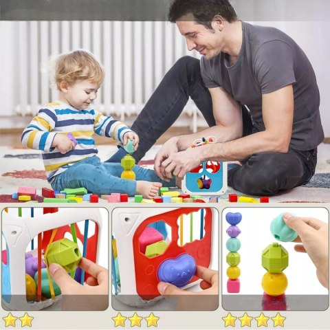 Edukacyjna kostka sensoryczna sorter kształtów klocki cymbałki 18m+ 688-62