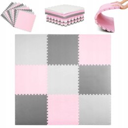 Gruba mata piankowa Eva duże puzzle piankowe XXL 180x180x1cm 9szt EM1003RBS