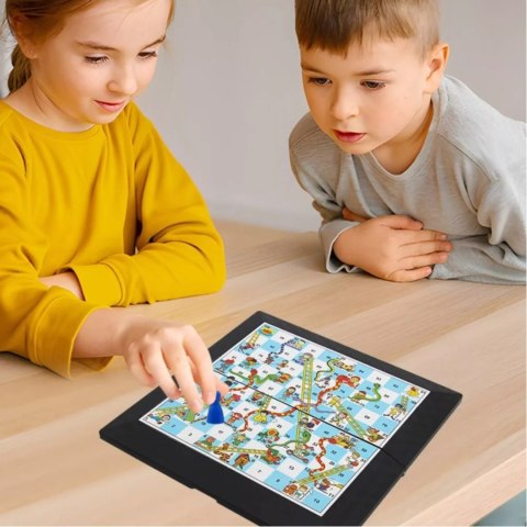 Gra planszowa węże i drabiny klasyczna składana plansza pionki kostka 2314