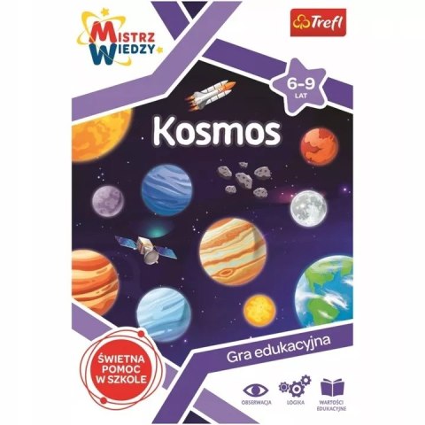 Zestaw Trefl Mistrz Wiedzy Kosmos gra edukacyjna + duży projektor astronauta