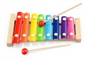 Cymbałki drewniane dla dziecka kolorowe edukacyjne