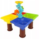 Stolik do piasku i do wody delfin młyn łopatka grabki foremki 25 el 9829