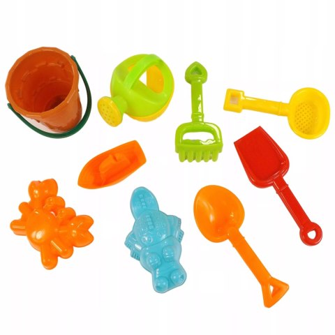 Stolik do piasku i do wody delfin młyn łopatka grabki foremki 25 el 9829