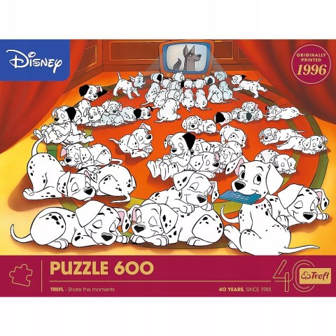 Puzzle 600 el. 40-lecie Trefl - 101 Dalmatyńczyków 37604