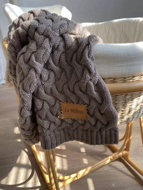 Ciepły kocyk LaMillou Merino 100% - 85×85 cm dla niemowląt